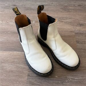 Dr. Martens White and Black Chelsea Boots